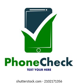 Phone Check vector logo template. This design use phone and checlist symbol. Suitable for technology