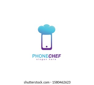 Phone chef logo design sign