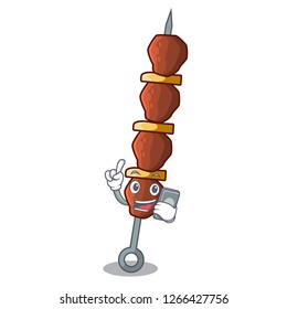 With phone chickin shish with sticks a cartoon