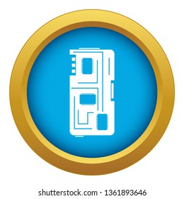 Phone chip icon blue vector isolated on white background for any design