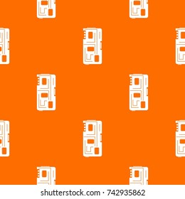 Phone chip pattern repeat seamless in orange color for any design. Vector geometric illustration