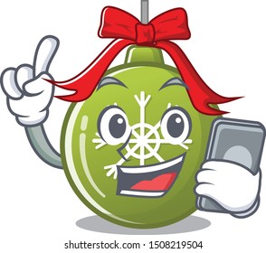 With phone christmas ball green with the character