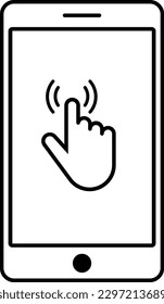phone click hand cursor pointer Outline