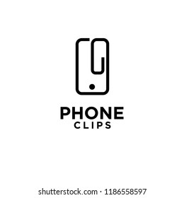 phone clips logo idea icon design vector