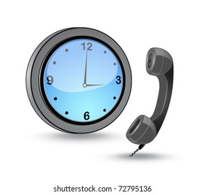 Phone and clock icon