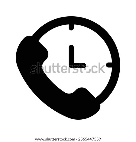 A phone with clock representing communication or scheduled calls vector