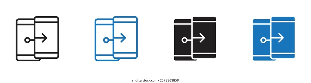 Phone clone icon Flat line symbol