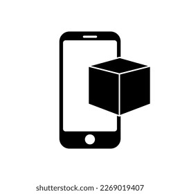 Teléfono con símbolo de icono de caja cerrada para aplicaciones y web