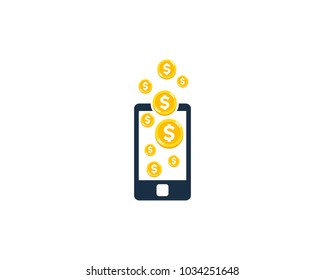 Phone Coin Icon Logo Design Element