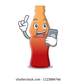 With phone cola bottle jelly candy character cartoon