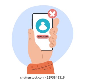 Phone cold call mobile blocked ignore concept. Vector graphic design illustration
