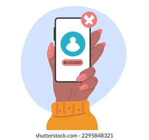 Phone cold call mobile blocked ignore concept. Vector graphic design illustration
