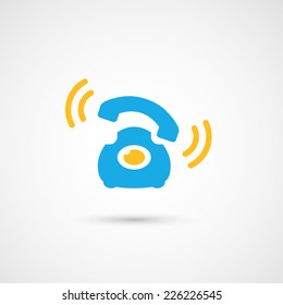 Phone colorful icon - Call, vector illustration.