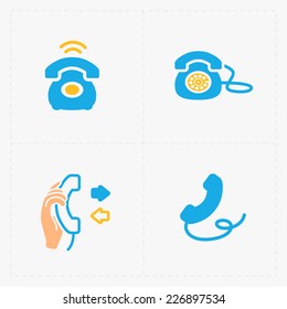 Phone colorful icons, vector illustration.