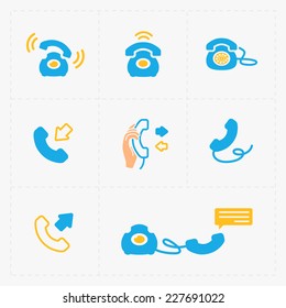 Phone colorful icons, vector illustration.