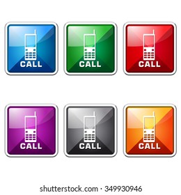 Phone Colorful Vector Icon Button