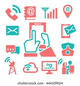 phone, communication, call icon set