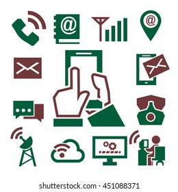 phone, communication, call icon set