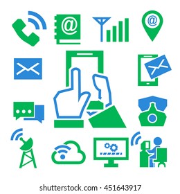 phone, communication, call icon set