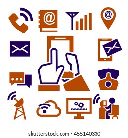 phone, communication, call icon set