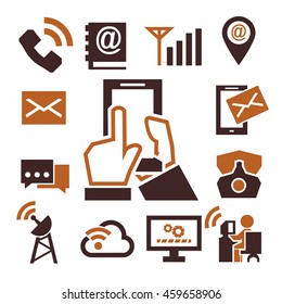 phone, communication, call icon set