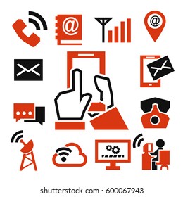 phone, communication, call icon set