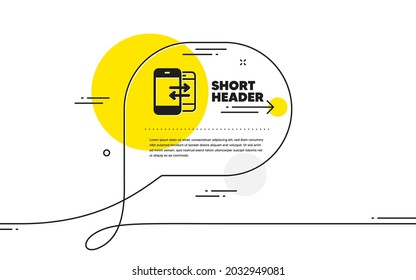 Phone Communication icon. Continuous line chat bubble banner. Incoming and Outgoing call sign. Conversation or SMS symbol. Phone Communication icon in chat message. Vector