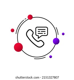 Phone communication icon. Phone correspondence. Pick up the phone. Don't answer the call. Anxiety. Notification. Communication by phone in different parts of the world. One line style. vector eps 10
