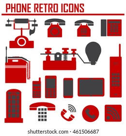 phone and communication icons set