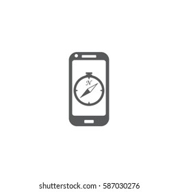 Phone and compass icon, navigator vector illustration