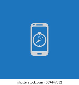 Phone and compass icon, navigator vector illustration