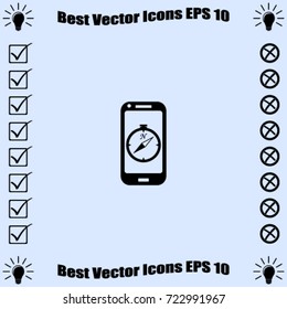 Phone and compass icon, navigator vector illustration