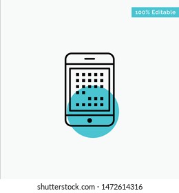 Phone, Computer, Device, Digital, Ipad, Mobile Turquoise Highlight Circle Point Vector Icon