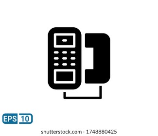 icono de concepto de teléfono aislado en fondo blanco. ilustración vectorial en estilo glifo. EPS 10