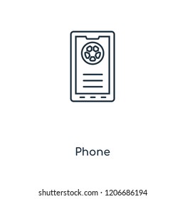 Phone concept line icon. Linear Phone concept outline symbol design. This simple element illustration can be used for web and mobile UI/UX.