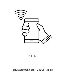 Symbol für Telefonkonzeptzeile. Einfache Elementdarstellung. Entwurf des Telefonkonzeptsymbols.