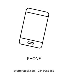 Symbol für Telefonkonzeptionszeile. Einfache Elementgrafik. telefonkonzept umriss symbol design.