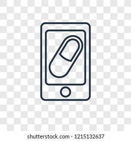 Phone concept vector linear icon isolated on transparent background, Phone concept transparency concept in outline style