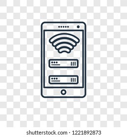 Phone concept vector linear icon isolated on transparent background, Phone concept transparency concept in outline style