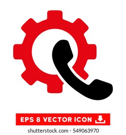 Phone Configuration EPS vector pictogram. Illustration style is flat iconic bicolor intensive red and black symbol on white background.