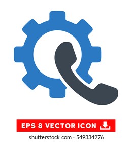 Phone Configuration EPS vector pictograph. Illustration style is flat iconic bicolor smooth blue symbol on white background.