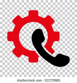 Phone Configuration icon. Vector pictogram style is a flat bicolor symbol, intensive red and black colors, chess transparent background. Designed for software and web interface toolbars and menus.