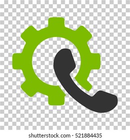Phone Configuration icon. Vector pictograph style is a flat bicolor symbol, eco green and gray colors, chess transparent background. Designed for software and web interface toolbars and menus.