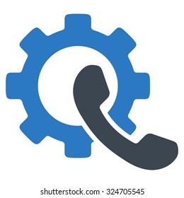 Phone Configuration vector icon. Style is bicolor flat symbol, smooth blue colors, rounded angles, white background.