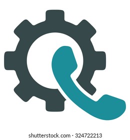 Phone Configuration vector icon. Style is bicolor flat symbol, soft blue colors, rounded angles, white background.