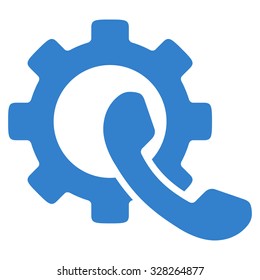 Phone Configuration vector icon. Style is flat symbol, cobalt color, rounded angles, white background.