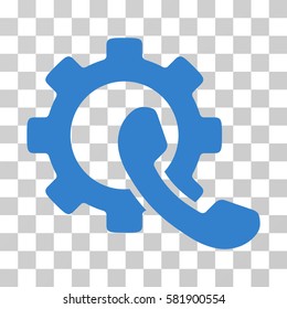 Phone Configuration vector pictogram. Illustration style is a flat iconic cobalt symbol on a transparent background.