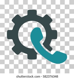 Phone Configuration vector pictogram. Illustration style is a flat iconic bicolor soft blue symbol on a transparent background.