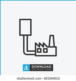 phone connection cable icon. simple outline phone connection cable vector icon. on white background.