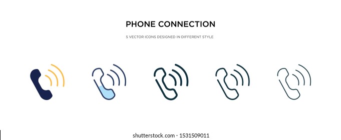 phone connection icon in different style vector illustration. two colored and black phone connection vector icons designed in filled, outline, line and stroke style can be used for web, mobile, ui